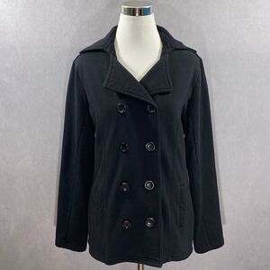 Black Hooded Pea Coat Size M